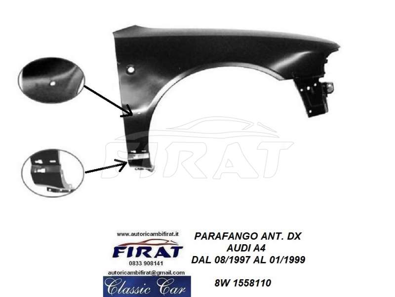PARAFANGO AUDI A4 97 - 99 ANT.DX